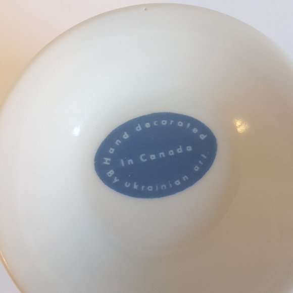 Vintage Ukrainian Mug Teacup Hand Decorated in Canada Ukrainian Pedestal Tea Cup - Picture 9 of 10